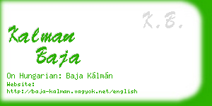 kalman baja business card